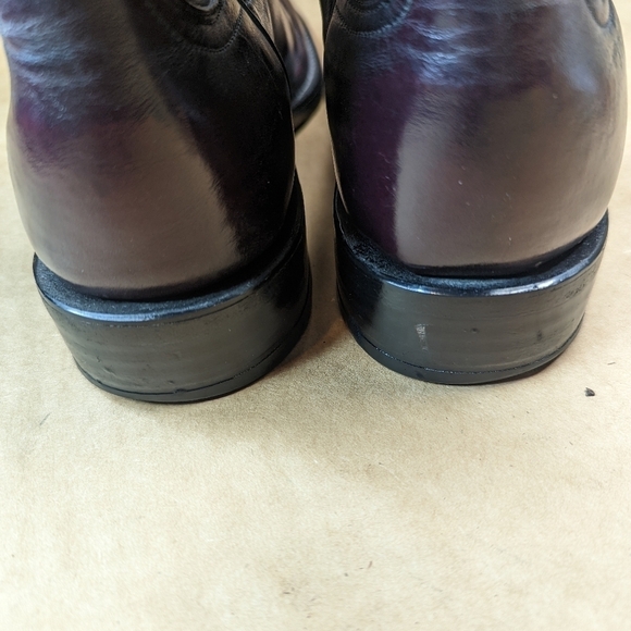 Lucchese Boots men's size 8.5D black cherry leather classic Western cowboy boots - Picture 6 of 13